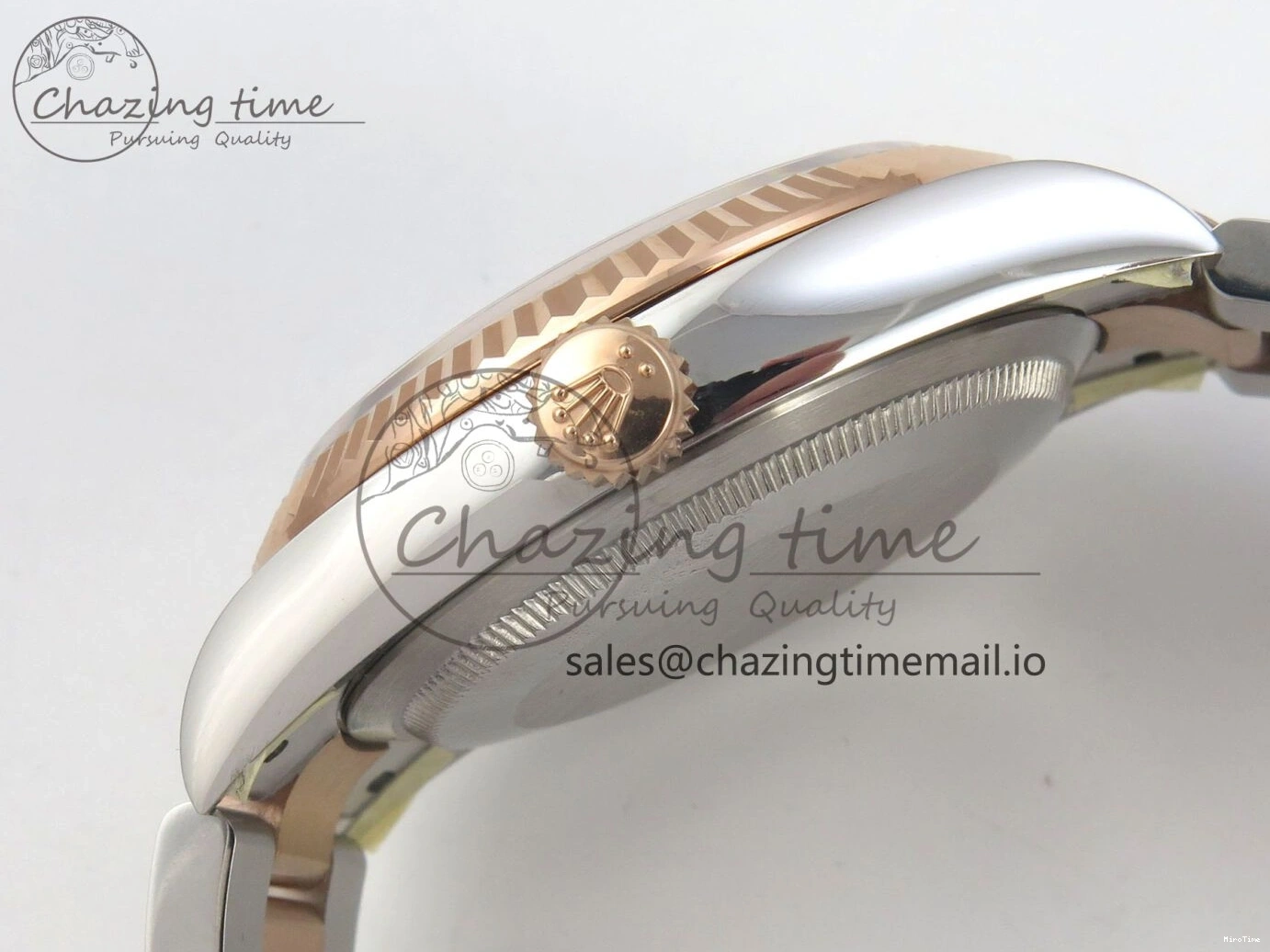 MiroTime 0426 FastDry DateJust 36 SS RG ARF 1:1 Best Edition 904L Steel White MOP Diamonds Dial on Oyster Bracelet SH 57